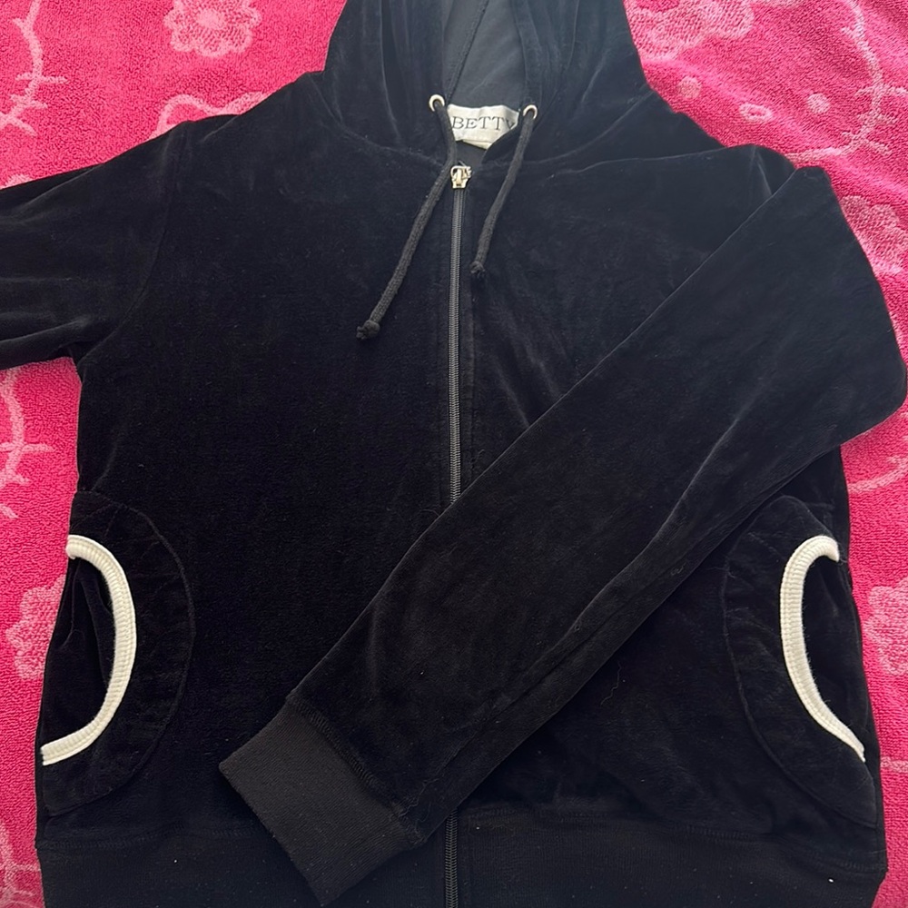 Betty Black Zip-Up Hoodie